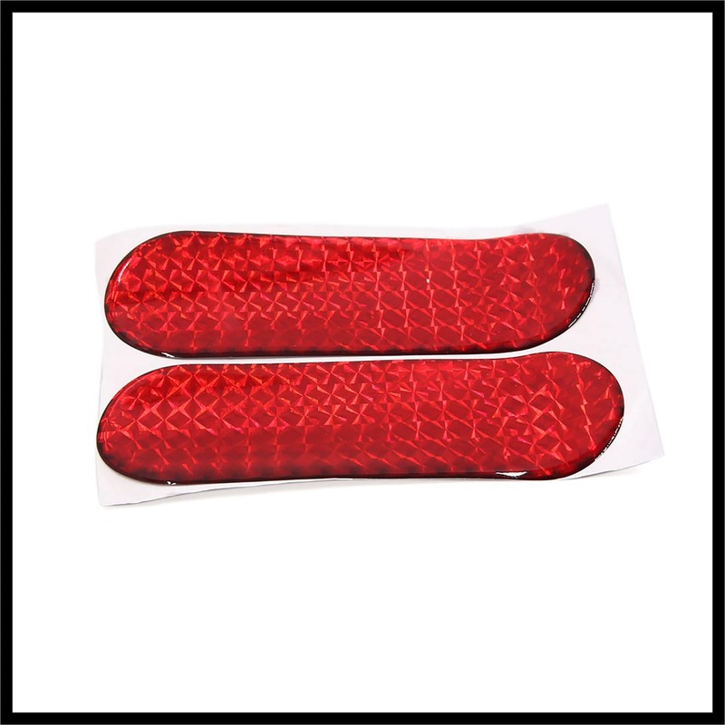 Hihaha 12cmx4cm Car Exterior Reflector Decal Reflective Sticker Red 2pcs