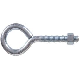 HILLMAN 517 (3/8" x 4" Overall Size) #6 Eye Bolt with Nut, Zinc, 5 Pieces