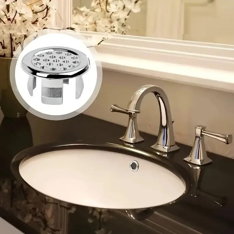 NOIAFZY 8 Pieces Pack Plastic Chrome Plated Circular Drainage Cover
