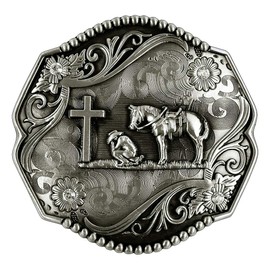 Belt Buckles Religion Cross Cowboy And Horse Thickness Rhombus Accessories