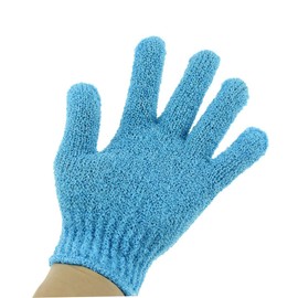 VICASKY 5-Finger Exfoliating Bath Gloves for Men and Women Dual-Sided Shower Scrubber Mitt Soft Body Brush for Spa and Daily Use Blue