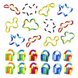 24PCS Quiet Twisty Fidget Toys – Squeeze, Twist, and Spin – Multicolored Sensory Toys for Kids and Adults, Stress Relief Toys & Educational Tools for Classroom,Alternative Gifts (Random Color)