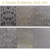 6 Sheets Butterfly Nail Art Stickers Decals 3D Self-Adhesive Luxury