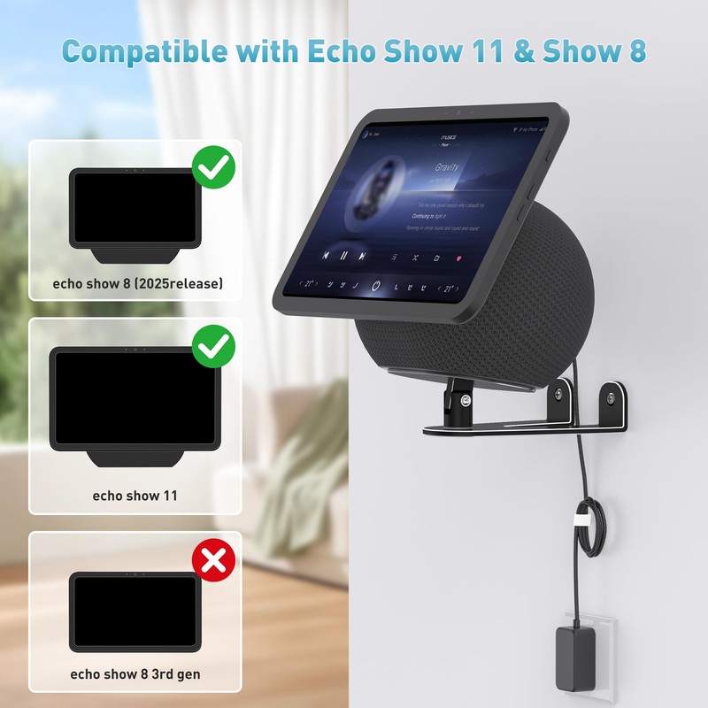 Letlar Wall Mount for Echo Show 11 & Show 8