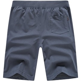 QPNGRP Mens Stretch Shorts Drawstring Zipper Pockets Elastic Waist Irongray 36