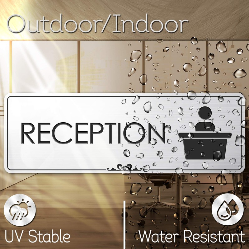 Reception - Laser Engraved Sign - 3"x9" - .050 Brushed