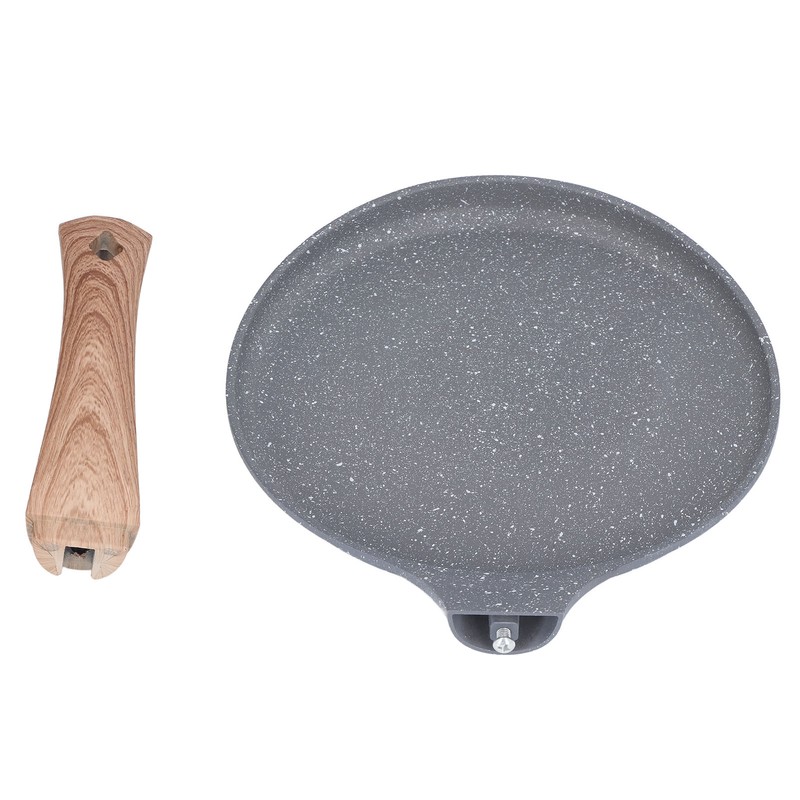Flat Bottomed Pancake Pan Grey Aluminum Alloy Cooking Pan Non