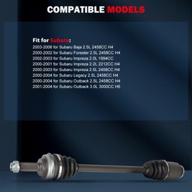 cciyu 60-5235 Front Left CV Axle Shaft Assembly for Subaru 2000-2006 (2 Pack)