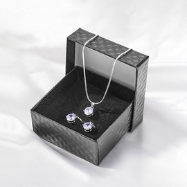 【con Caja de Regalo】Aretes Mujer y Collares para Mujer, OUDAR Joyeria para Mujer (Plata Blanco)