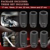 Danhonwin 6 Pack 1/2" Crank Bolt Socket Set,17MM, 19MM, 21MM,