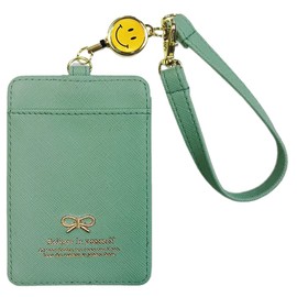 Giselle Women's Transit Pass Case, Transit Pass Holder with Reel, Double-Sided Smart Card Case, Employee ID Card Case, Strap Included, Ribbon