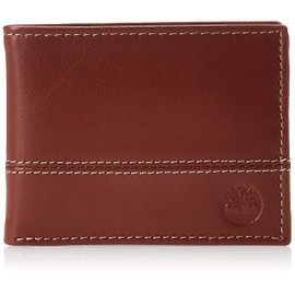 Timberland Billetera híbrida de piel para hombre, Coñac, Talla única
