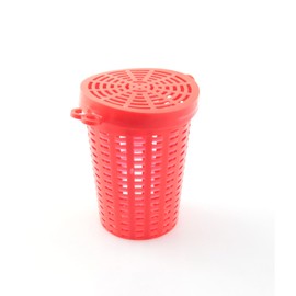 JCBIZ 10PCS Red Plastic Bait Bucket Fishing Bait Cage Trap Fish Lure Feeder Basket Holder for Crawfish Minnow Shrimp Earthworm Crab Carp Catfish Traps Cast Net