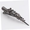 Baluue Retro Horn Hairpin Duckbill Clip Rhinestone Studded Bobby Pin