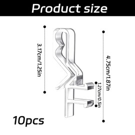 10Pcs Roman Blind Clips, Clear Plastic Venetian Blind Clips, Easy-to-Use Vertical Blind Clips, Hidden Channel Valance Clips, Blind Accessories Parts, for Valances with Grooved Back