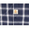 BOCOMAL FR Shirts for Men(Navy/White) Flame Resistant/Fire Retardant Plaid Shirt