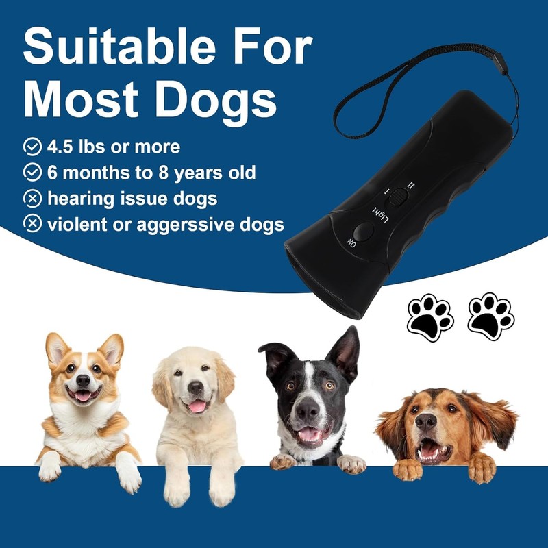 Ultrasonic Anti Barking Device for Dogs, Handheld Bark Stopper, Gentle