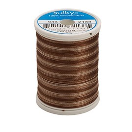 Sulky Of America 268d 40wt 2-Ply Variegated Rayon Thread, 850 yd, Coffee Brown