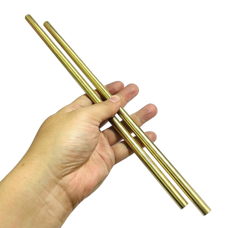 2PCS ZQToday Solid Brass Rods 3/8 x 12 Inch Brass