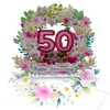MeeSunnie Happy 50th Anniversary Card, 50 Years of Marriage Card,