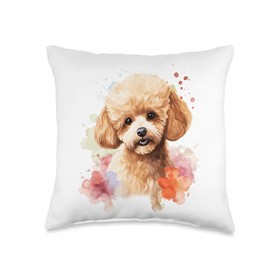 Toy Poodle Lovers Design Pop Art Toy Poodle Dog Throw Pillow