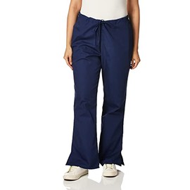 Cherokee Women's Flare Leg Drawstring Scrub Pant, Navy, Medium