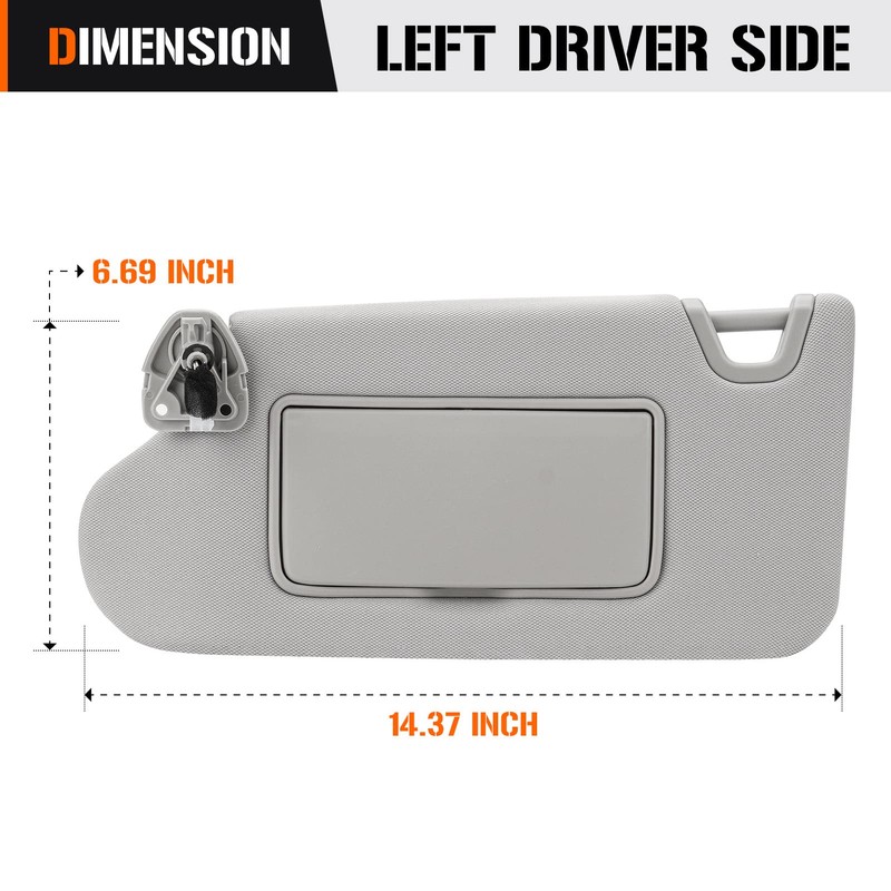 Sun Visor with Vanity Light for 2013-2018 Nissan Altima Without