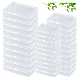 Mixed Sizes Rectangular Empty Plastic Box, 30 Pack Clear Plastic Beads Storage Containers Box Drawer Organizers with lid for Small Items and Other Craft Projects