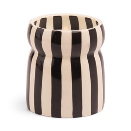 Paddywax Cabana Hand-Painted Scented Candle in Ceramic Reusable Food Safe Jar, Clean-Burn Soy Candle with Approx. 42 Hour Burn Time, Black – Lave Stone, 6.5 oz