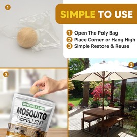 AUDQQM Mosquito Repellent Outdoor Patio, Mosquito Repellent Balls Indoor, Mosquitoes Deterrent for Yard, Mosquito Control, Keep Mosquito Away for Room/Porch/Camping, Effective for 60 Days-8P