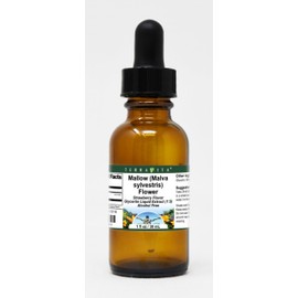 Mallow (Malva sylvestris) Flower Glycerite Liquid Extract (1:5) - Strawberry Flavored (1 oz, ZIN: 513116) - 2 Pack