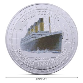 Moneda conmemorativa chapada en Titanic de 100 años y regalo coleccionable