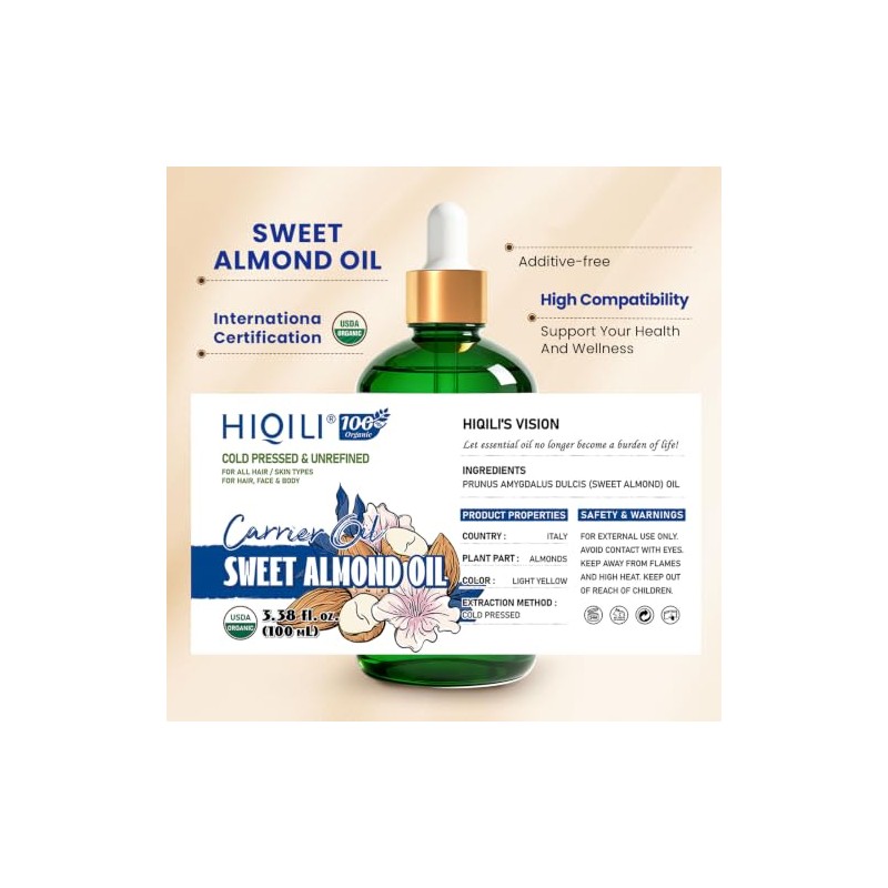 Hiqili Aceite de Almendras Dulces