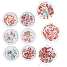Healeved Christmas Nail Art Stickers Festive Wood Pulp Nail Decorations for Manicure for Xmas Parties