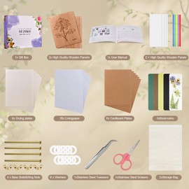 Suziko Large Flower Press Kit 10.8 x 6.9 inch for Adults Kids, Flower and Plant Preservation Kit, Arts and Crafts for Adults Leaf Press, Great Gift for Lovers