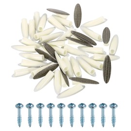 sourcing map 100Pcs Plastic Pocket Hole Plugs, 9mm Slant Hole Caps with Pocket Screws for Pocket Hole Jig Wood Working Tool Accessories, Gray Apricot