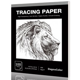 DagouColor 100 Sheets Tracing Paper for Sewing Patterns, Drawing Overlays & Sketching on Art Paper & Sketch Book, 21.6 X 27.9CM