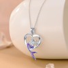 VONALA Mermaid Necklace 925 Sterling Silver Heart Pendant Purple Little