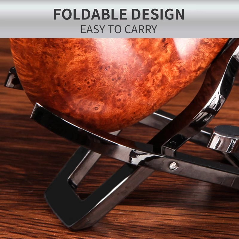 DANHAN Pipe Stand, Stainless Steel, Portable Foldable, Black - 2