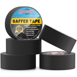Ealyder Tape 5 Pack Black Gaffers Tape 2 Inch x 30 Yards - Heavy Duty, Waterproof, No Residue, Non-Reflective, Easy Tear Gaffers Stage Tape - Multipurpose