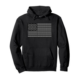 Car Racing American Checkered Flag Patriotic Racing Pullover Hoodie