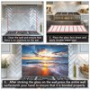 Tempered Glass Backsplash For Kitchen Behind Stove,Sea Beach Stove Backsplash