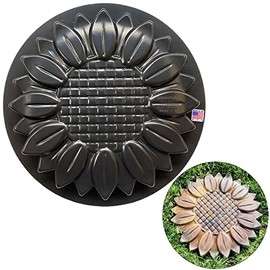 AUTUMN Sunflower Small Durable Stepping Stone Mold - Concrete Cement Mold - DIY Stepping Stones for Garden Walkway - Flower Statue for Garden - Flower Garden Decor Mold - Made in USA
