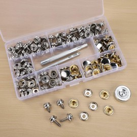 Marine Canvas Snap Fastener Kit, Snap Fastener Set, Craftsman Metal Nuts and Bolt Set, Boat Screws 3/8 Inch and 5/8 Inch Socket for Boat Cover, Furniture, Canvas (50 Sets)