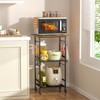 ThreeHio Rolling Kitchen Microwave Cart, 3 Tier Microwave Table Stand