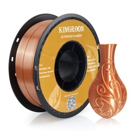 Kingroon Silk Copper PLA 3D Printer Filament 1.75mm, Dimensional Accuracy +/- 0.03 mm, 1 kg Spool(2.2lbs) PLA Shiny Filament-(Copper)