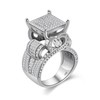 Uloveido White Gold Plated Elevated Architecture Ring with Micro Cubic