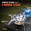 5000W Camping Stove, Backpacking Windproof Camp Stove with Piezo Ignition