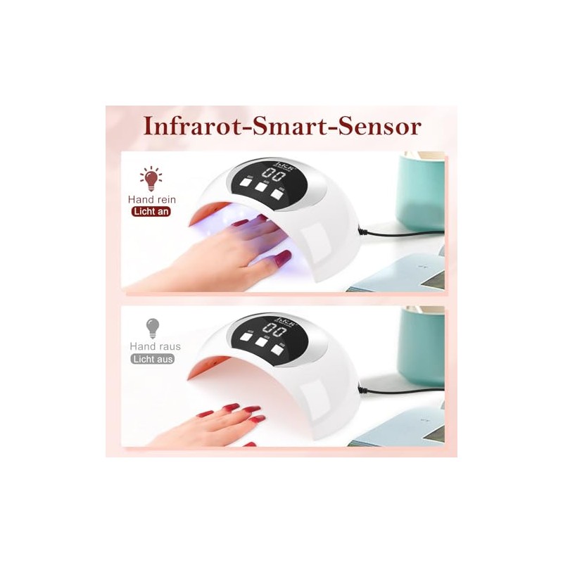 LKE 54W UV Lamp for Gel Nails with LCD Display