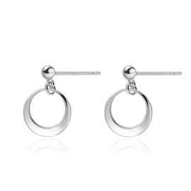 Minimalist Circle Hoop Ball Stud Earrings 925 Sterling Silver Simple Loops Dangle Charm Drop Studs Post Cartilage Statement Earring Dainty Jewelry Gifts for Women Teen Girls BFF